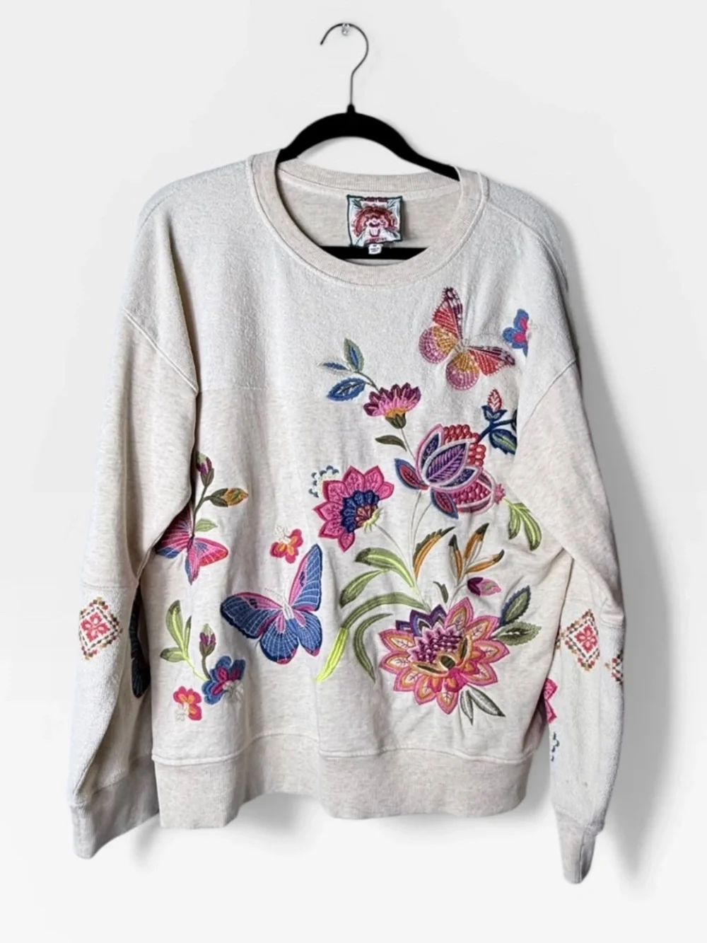 Johnny Was Embroidered Floral Pullover Crewneck Size Medium (0) - Picture 1 of 5